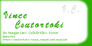 vince csutortoki business card